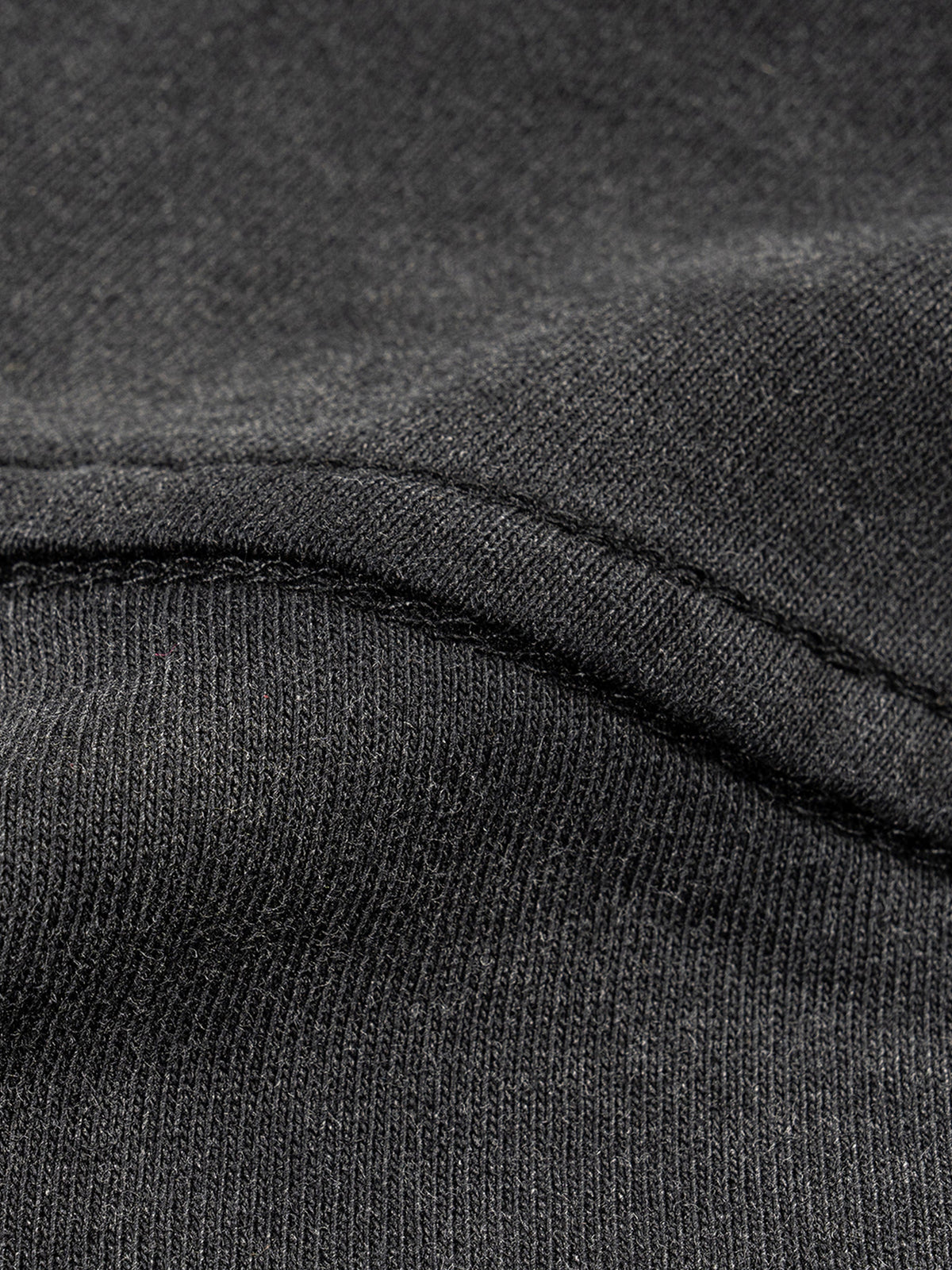 Unisex sunfade hand-frayed faux two-piece long-sleeve T-shirt detail view