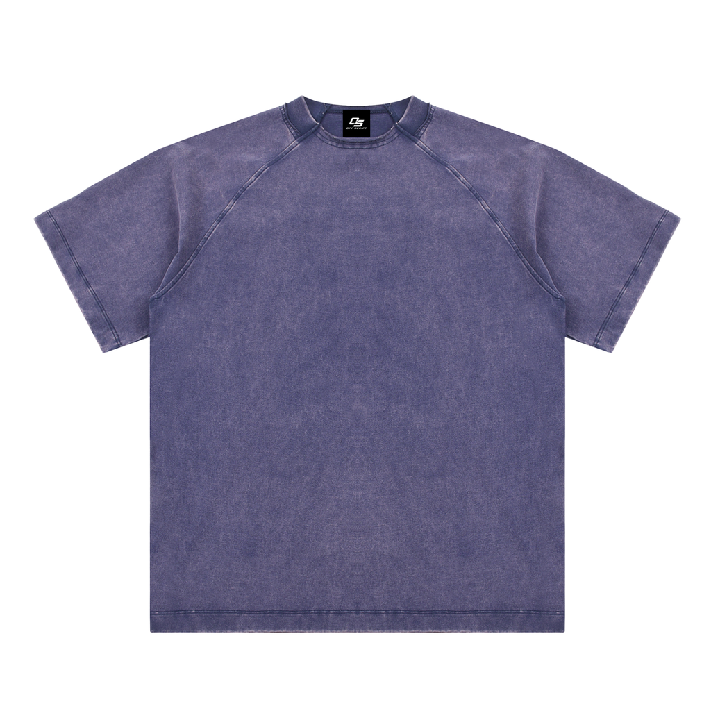 Navy Blue Unisex vintage-washed raglan cotton T-shirt front view