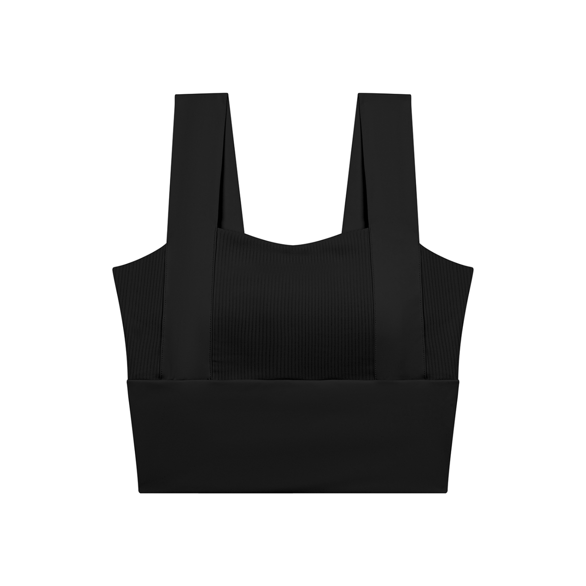 Women’s Yoga Crop Tank Top in Black - front view