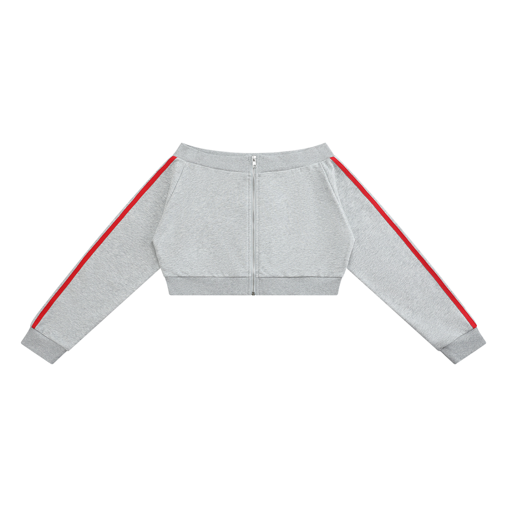 Women's Off-Shoulder Full Zip Hoodie