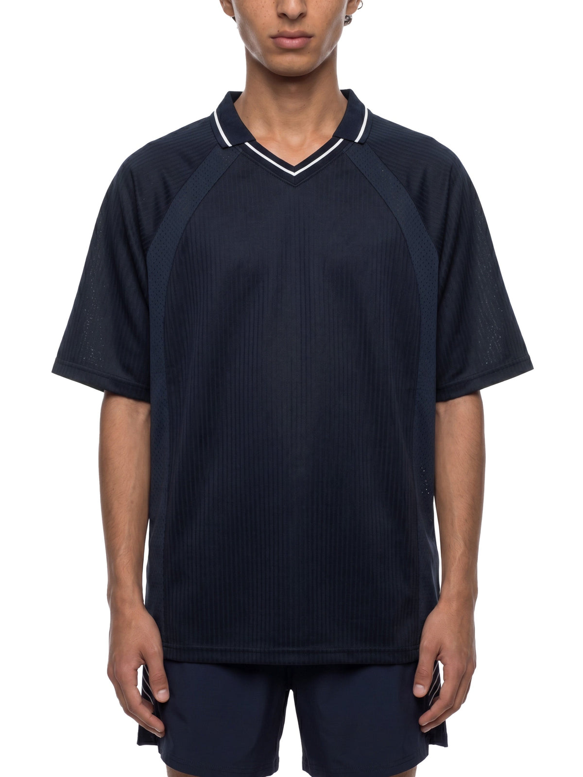Unisex Striped V-Neck Soccer Jersey gallery view