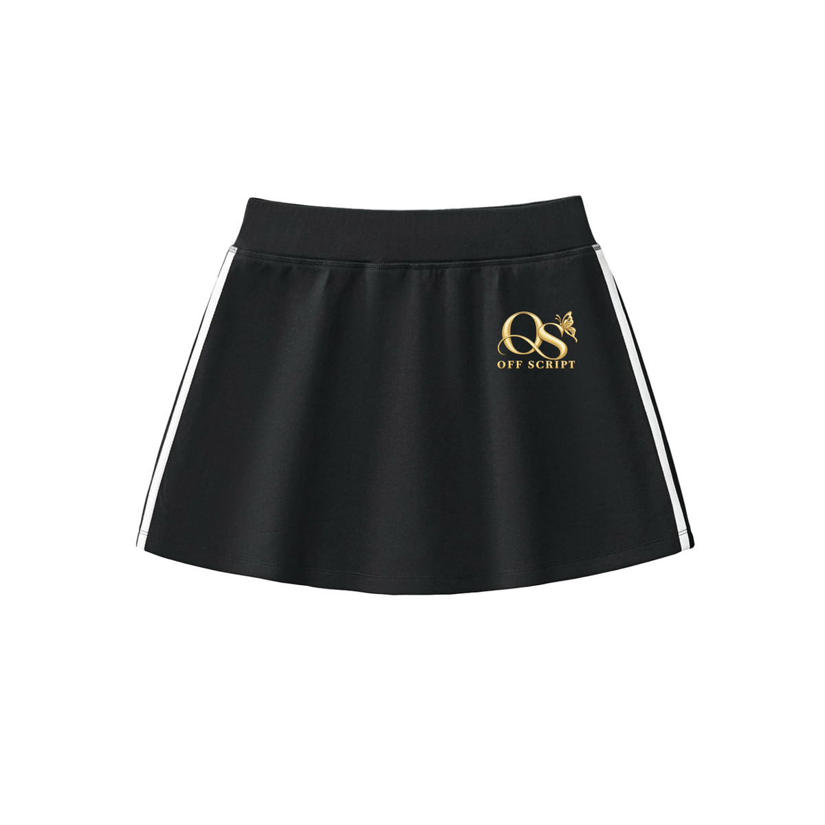 Off Script Women’s Taped Cooling Performance Short Skirt - Black front