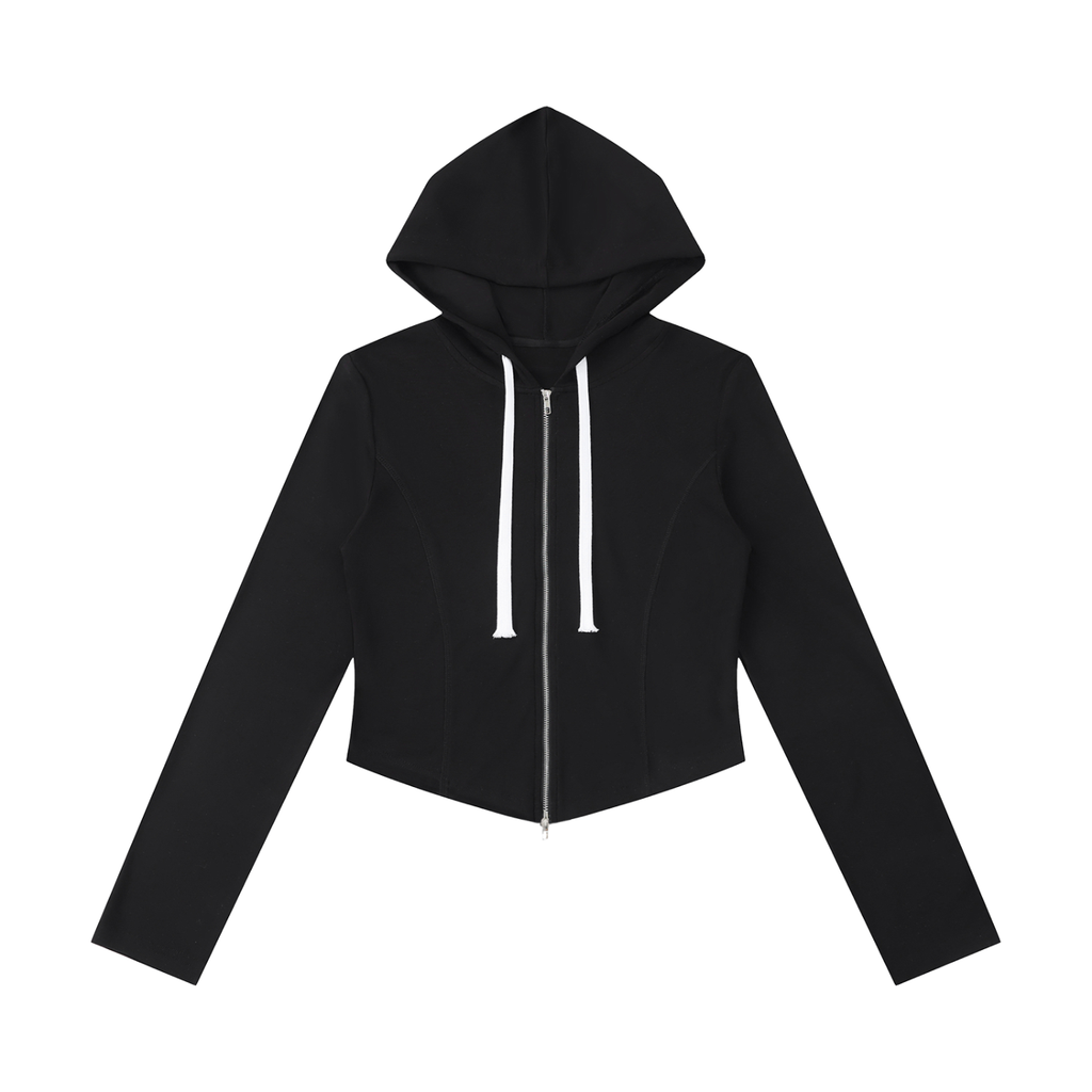 Women's Slim Cropped Full Zip Hoodie