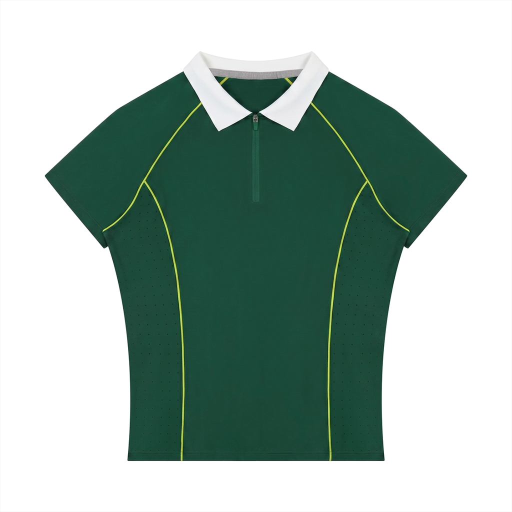 Women’s Slim Fit Quarter-Zip Polo Shirt