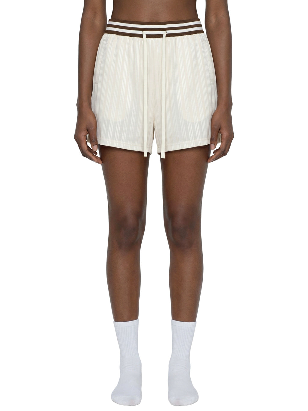 Unisex Striped Drawstring Shorts