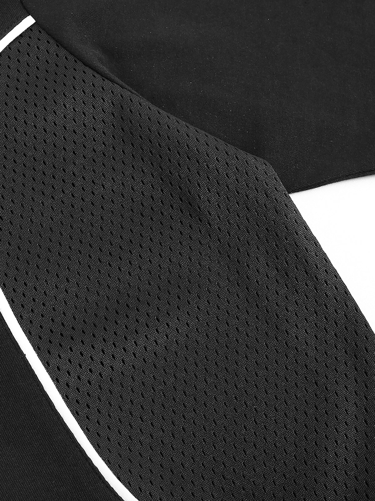 Contrast Piped Panel T-Shirt mesh panel detail
