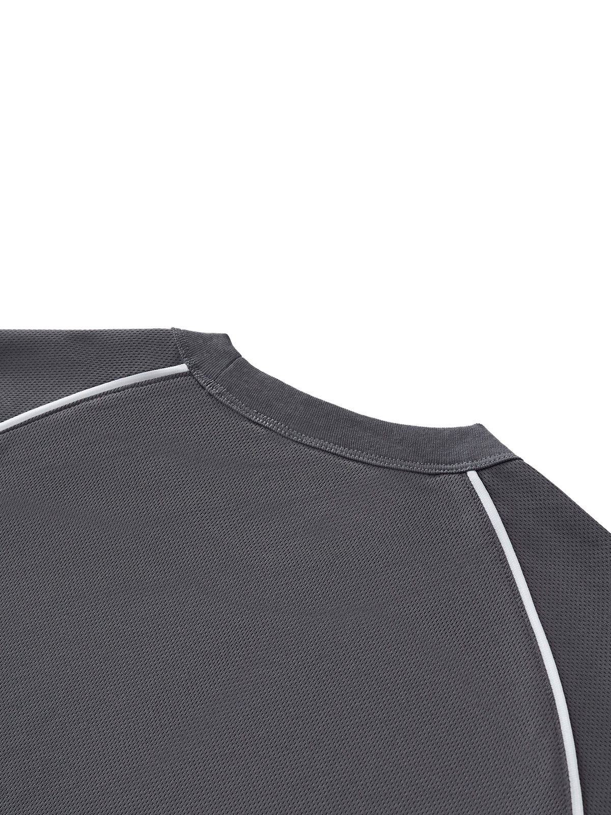 Contrast Piping Panel Raglan T-Shirt raglan shoulder piping detail