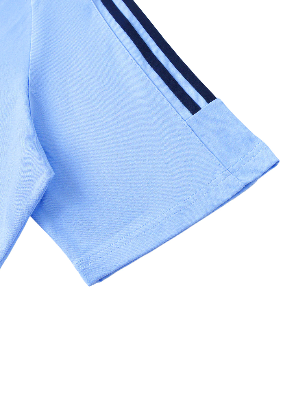 Off Script Contrast Tape Crewneck Cotton T-Shirt - sleeve tape detail