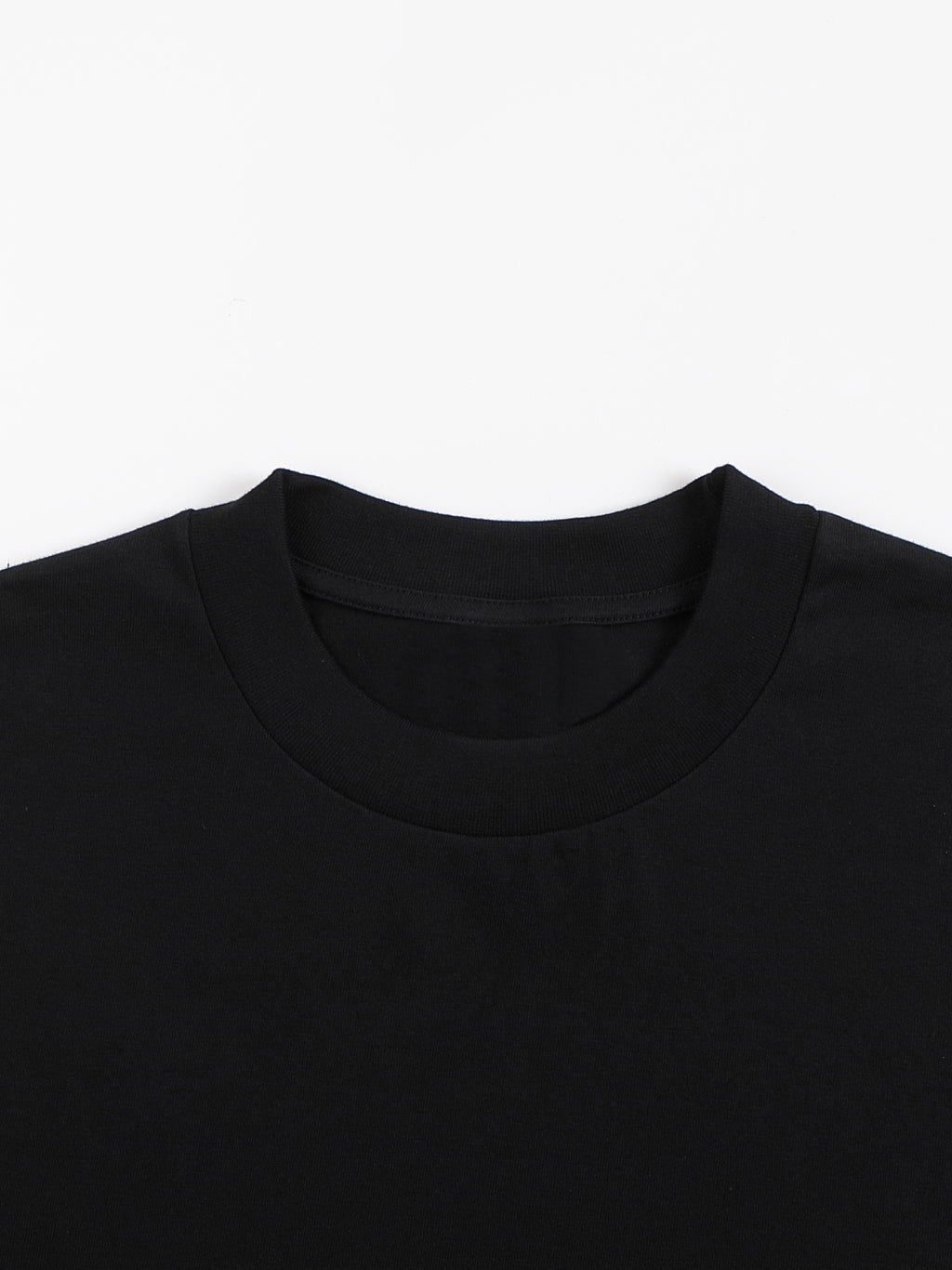 Off Script Crew Neck Drop Shoulder Long Sleeve Shirt - crew neckline detail