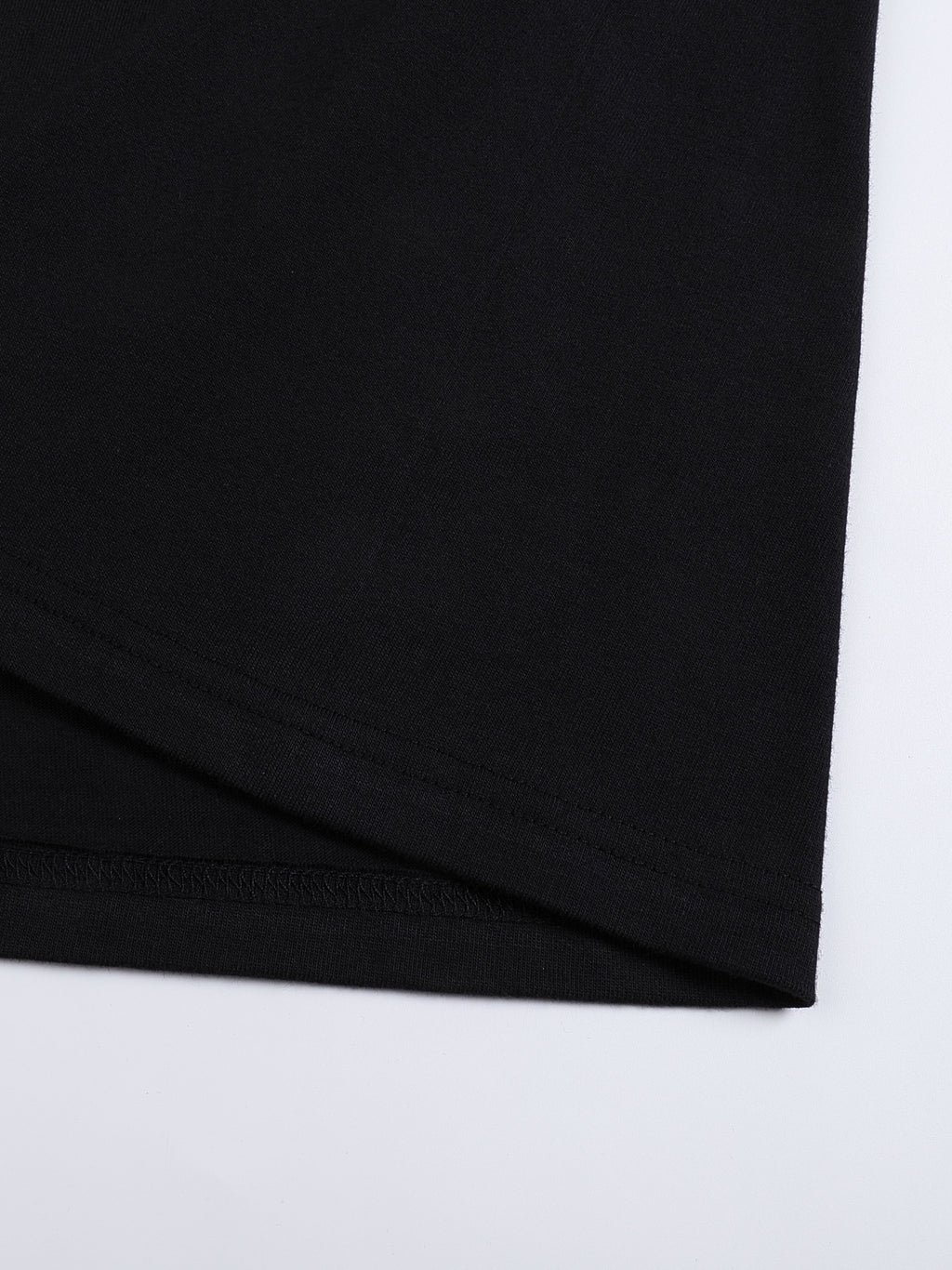 Off Script Crew Neck Drop Shoulder Long Sleeve Shirt - hem detail
