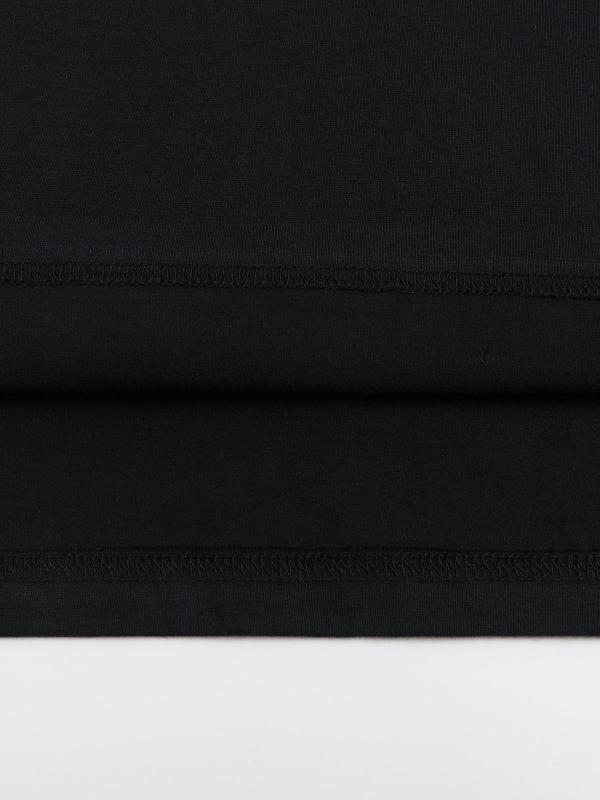 Off Script Crew Neck Drop Shoulder Long Sleeve Shirt - lower hem construction detail