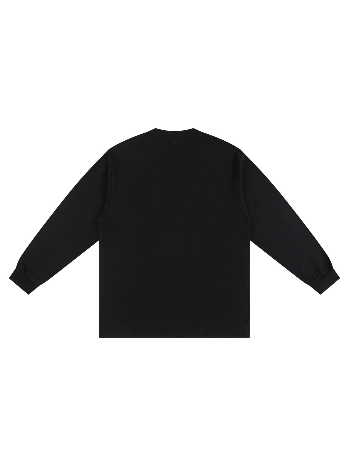 Off Script Crew Neck Drop Shoulder Long Sleeve Shirt - Black alternate back view