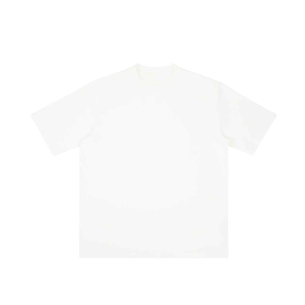 White Unisex Vintage-Wash Drop-Shoulder T-Shirt front view
