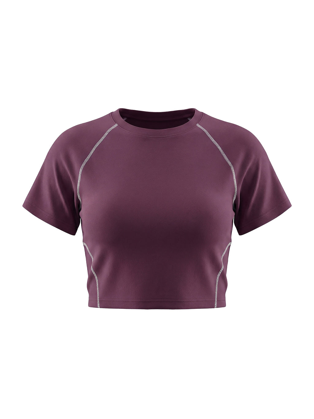 Women's Contrast Stitch Raglan Crop T-Shirt