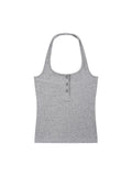 Women's Ribbed Henley Tank Top