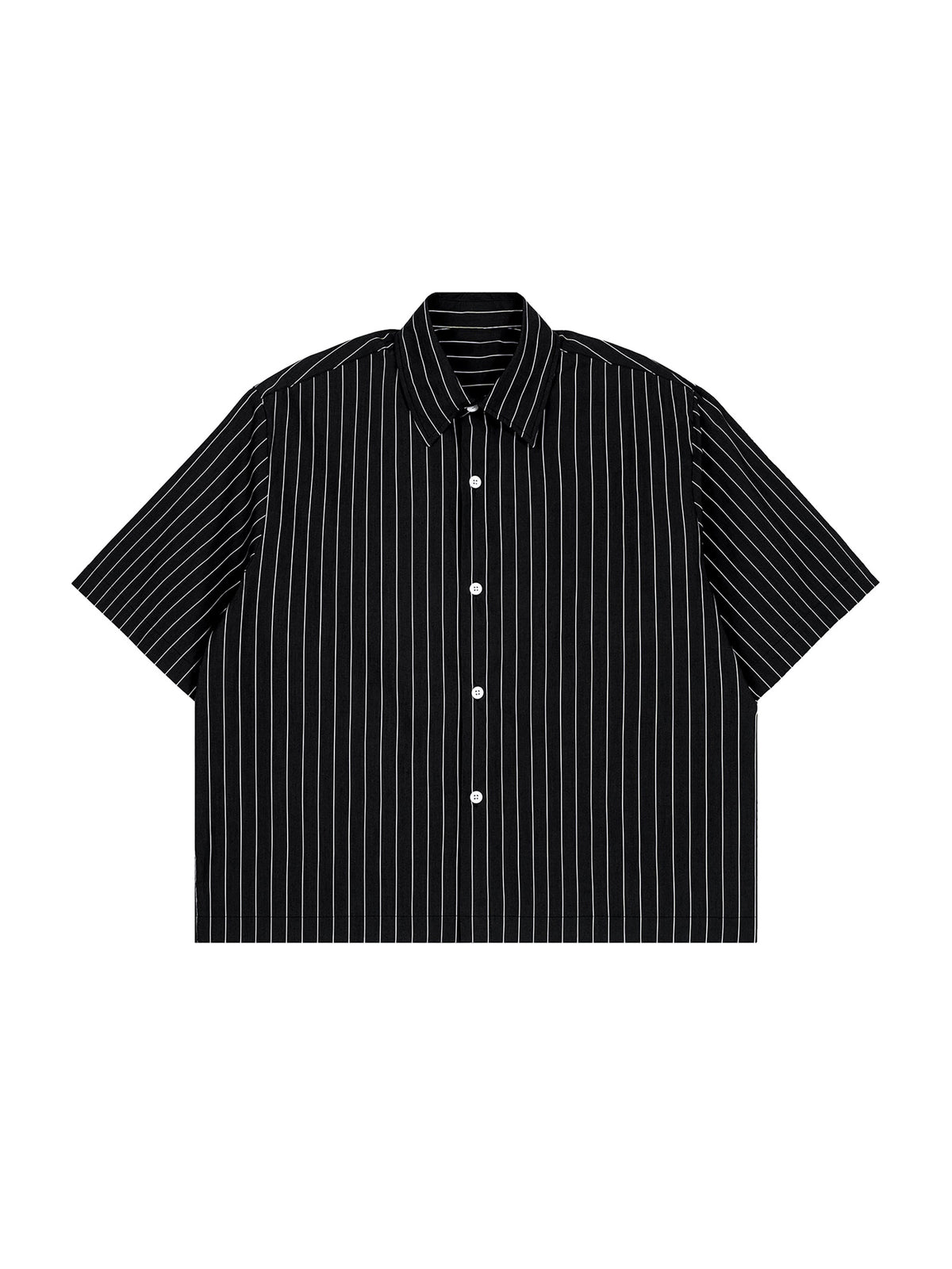 Unisex Striped Boxy Button-Up Shirt