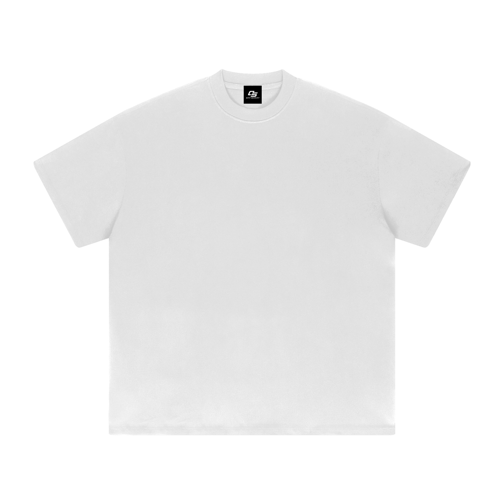 White Heavyweight Drop Shoulder T-Shirt front product view