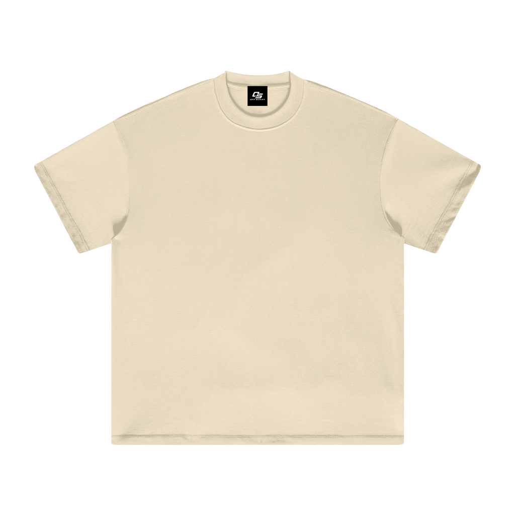 Unisex heavyweight Earth Tone T-shirt in Milk Tea – front product view
