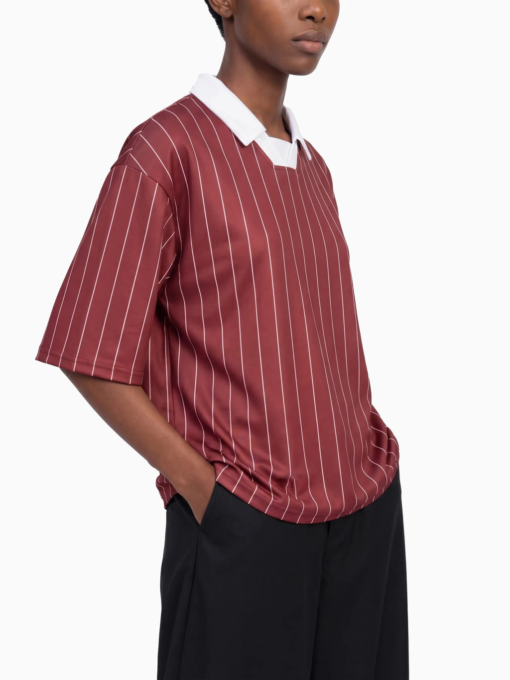 Unisex Pinstripe Collared Soccer Jersey