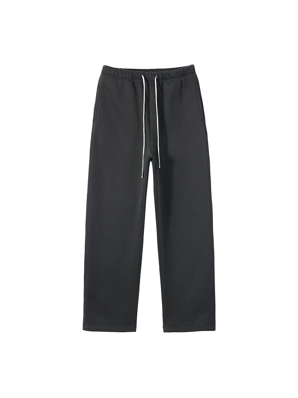 Unisex Solid Colour Fleece Straight-Leg Pants
