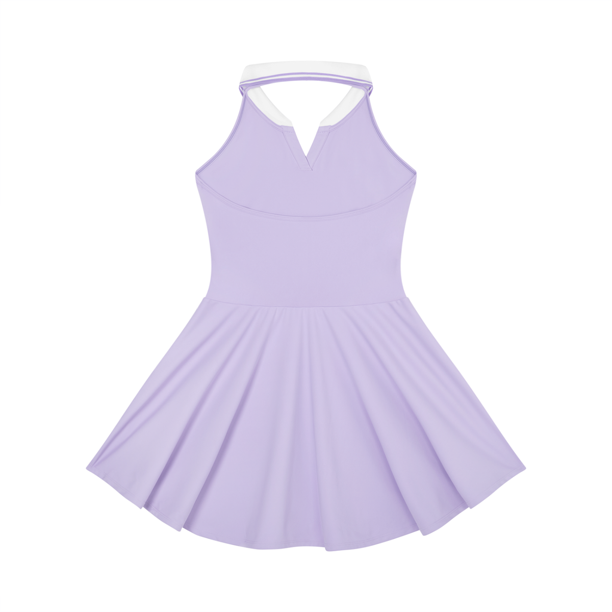 Off Script Women's Collared Halter A-Line Tennis Dress - Purple back