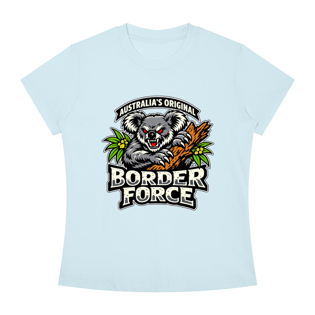 Drop Bear Women's Slim Fit Crewneck T-Shirt - Sky Blue front
