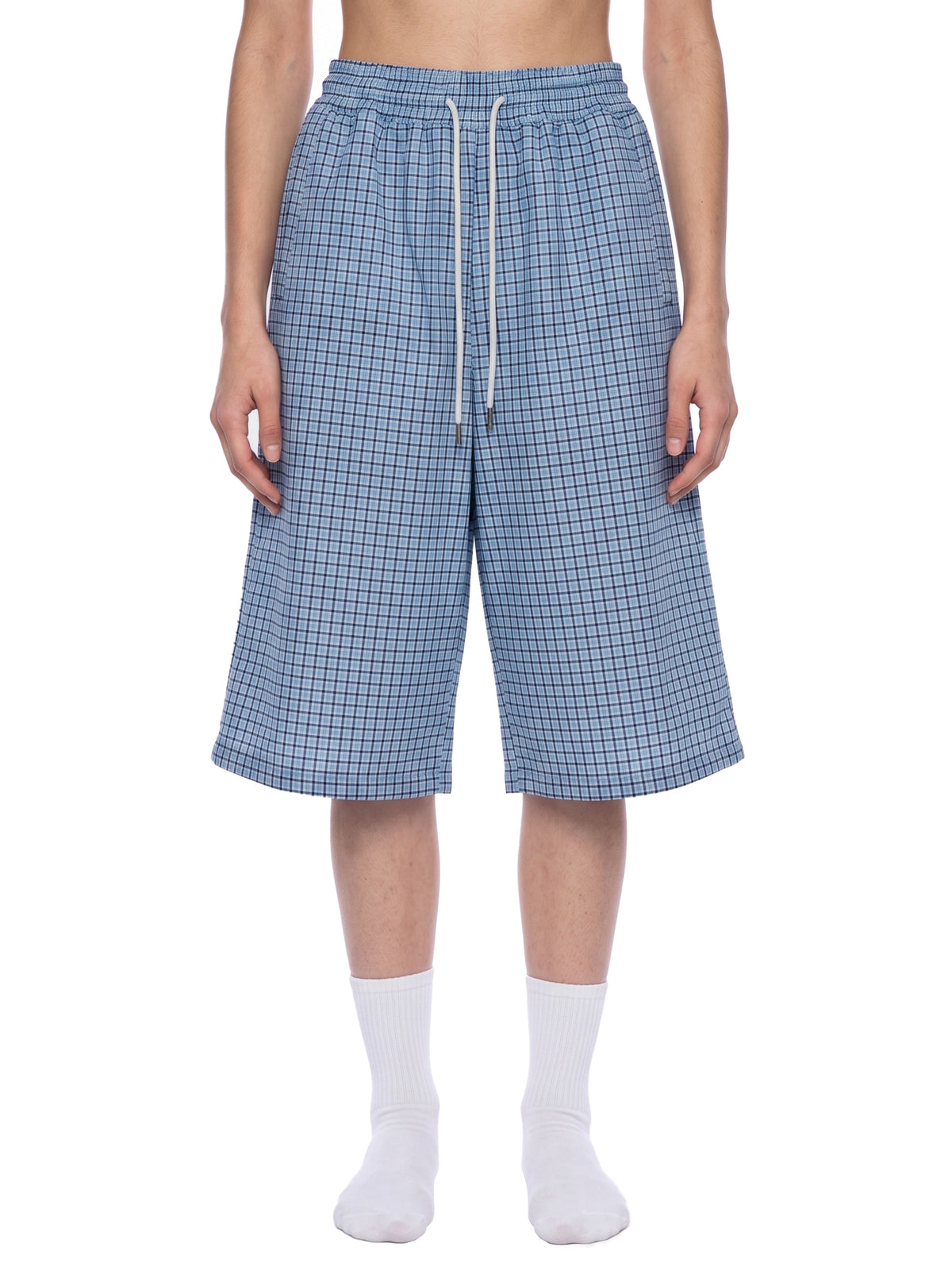 Unisex Plaid Drawstring Shorts