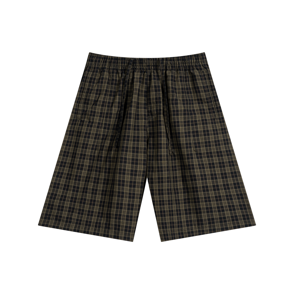 Unisex Plaid Wide-Leg Shorts