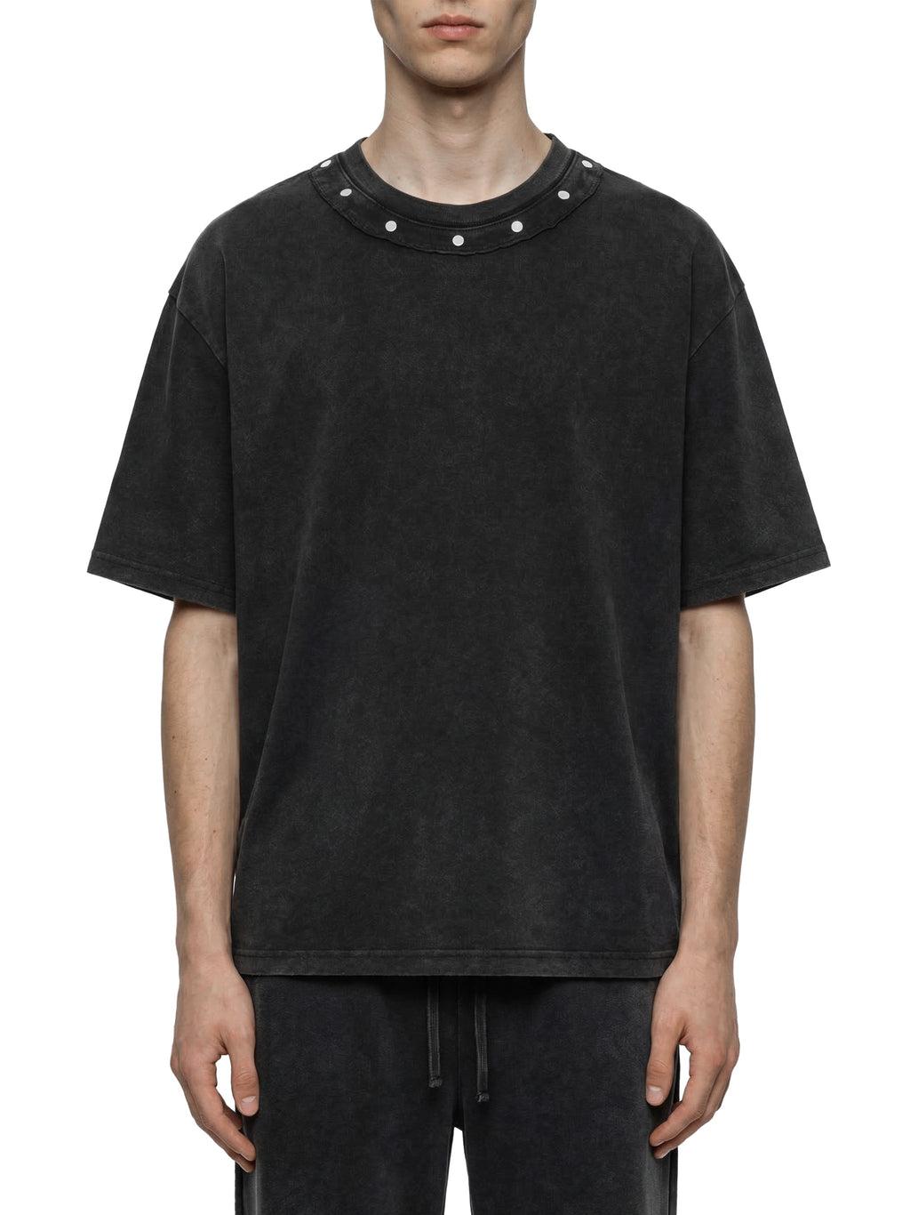 Unisex Washed Boxy Studded T-Shirt