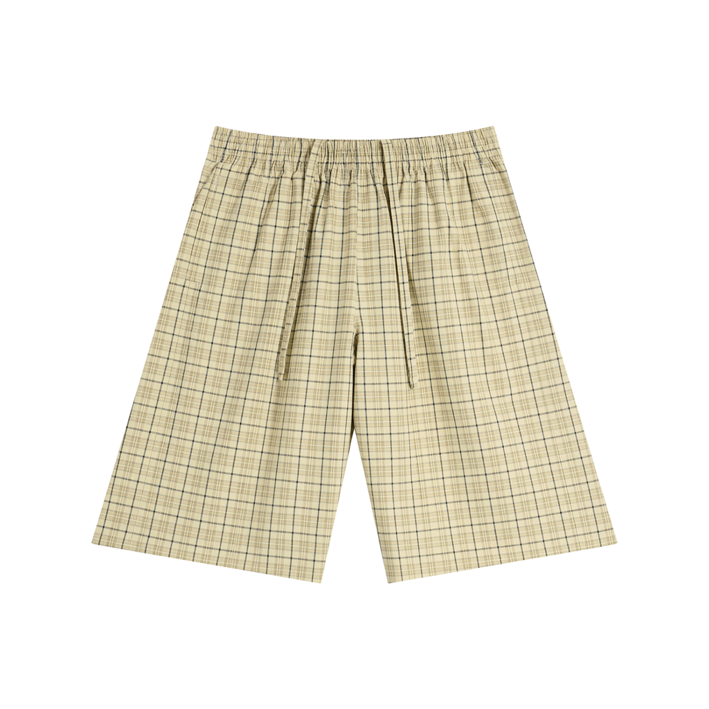 Unisex Plaid Wide-Leg Shorts