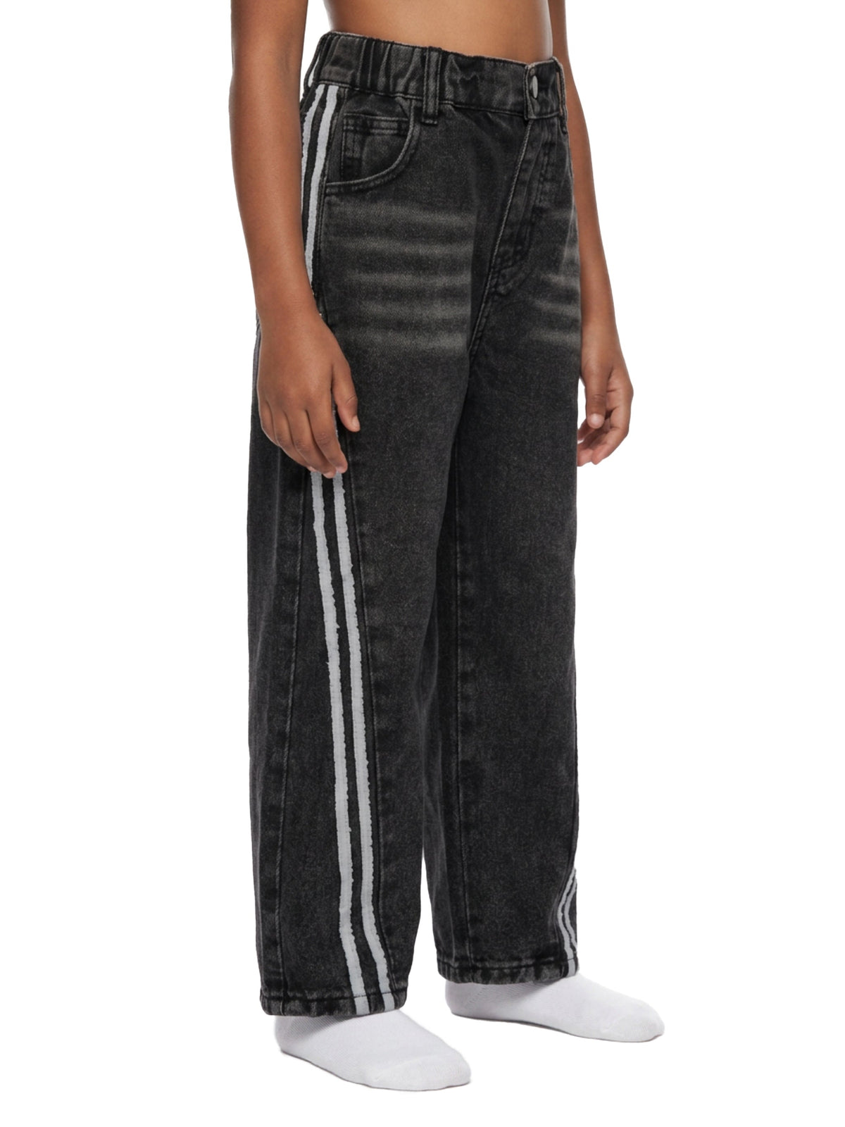Kids' Vintage-Wash Side-Stripe Jeans