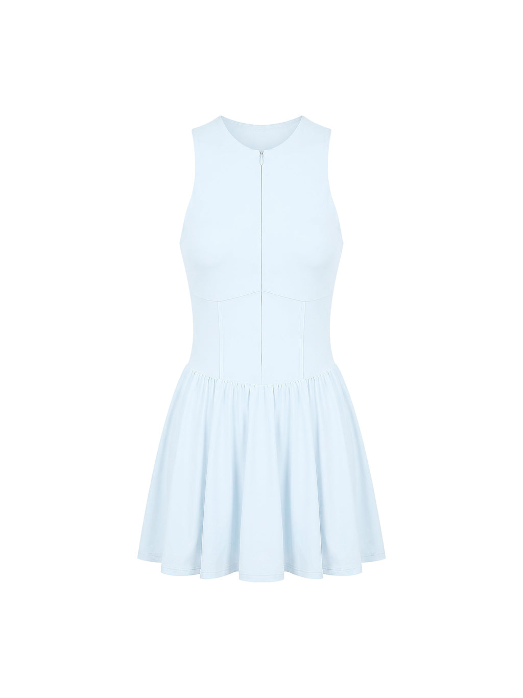Women’s Ruched Sleeveless Full-Zip Dress