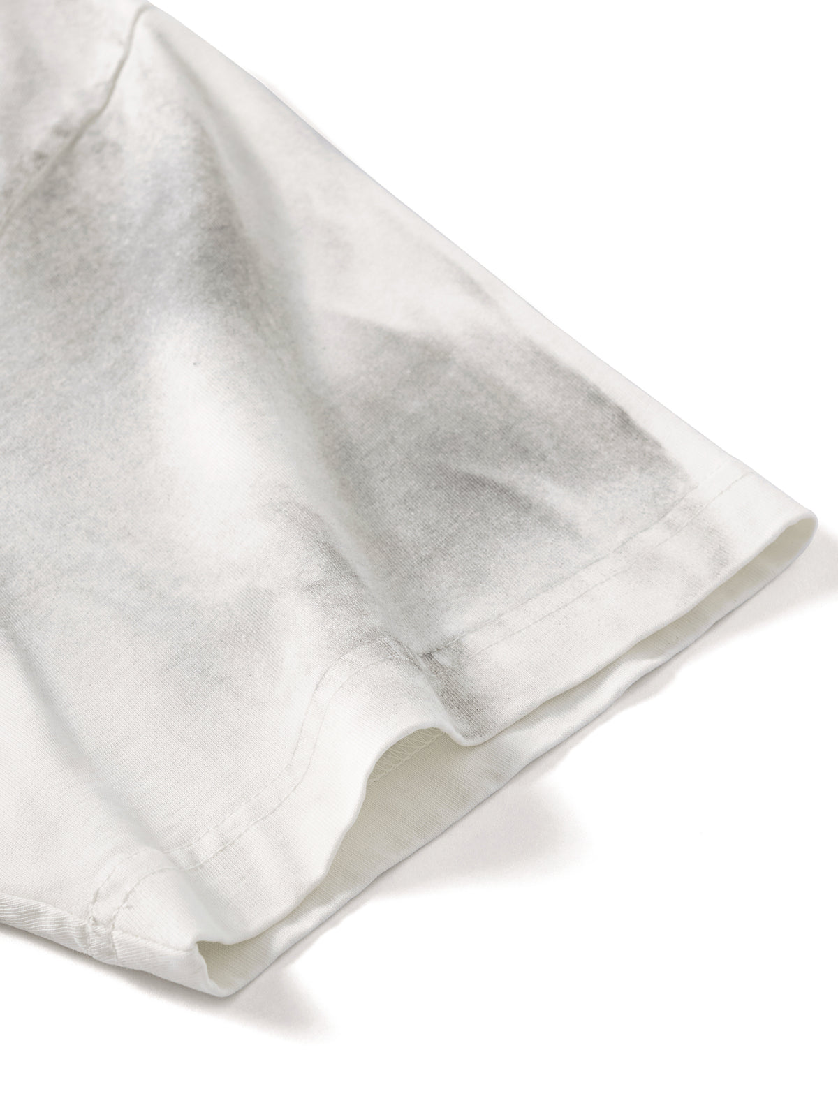 Off Script Dirty Washed Loose T-Shirt - White Gray sleeve detail