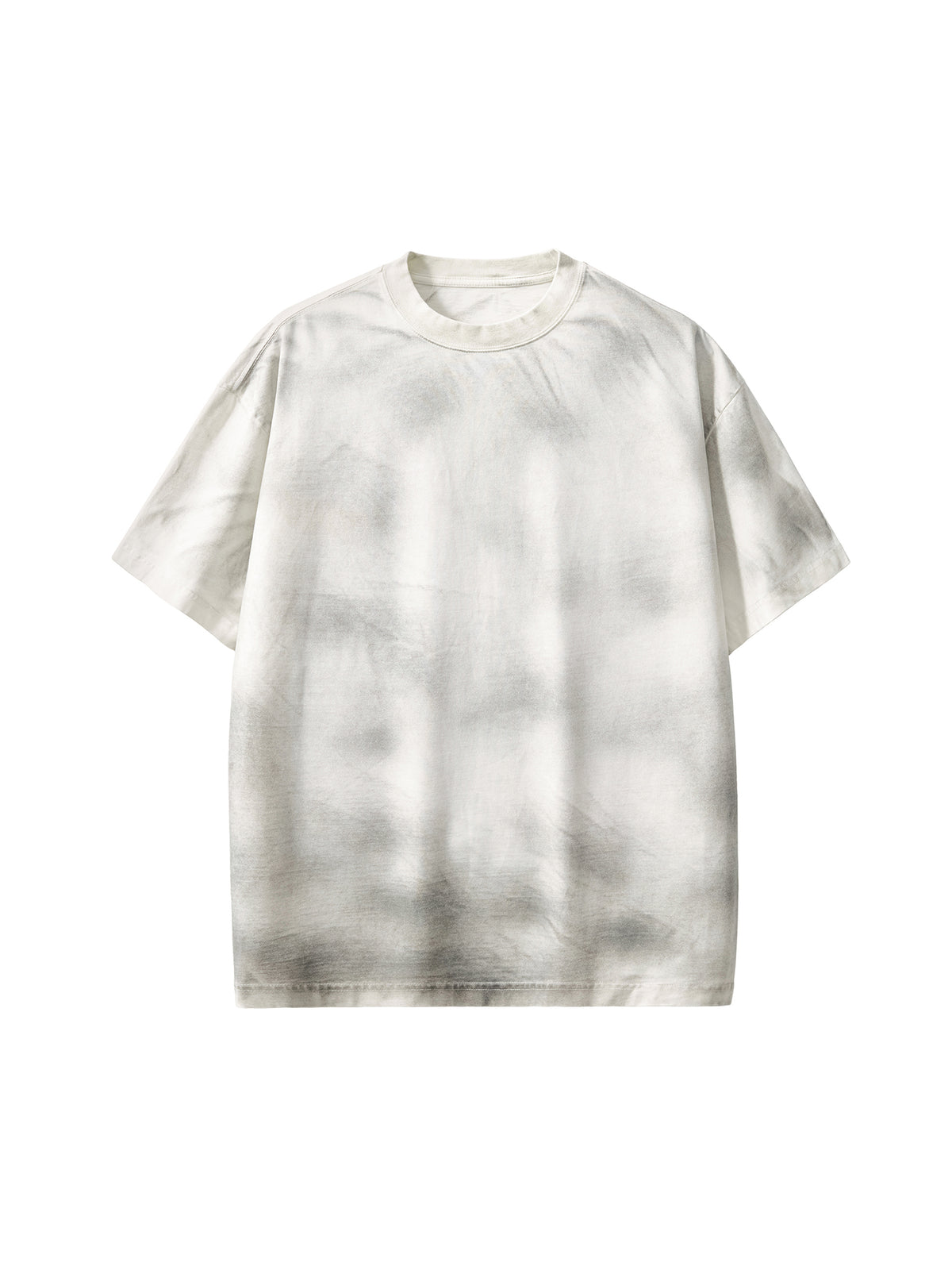 Off Script Dirty Washed Loose T-Shirt - White Gray front view