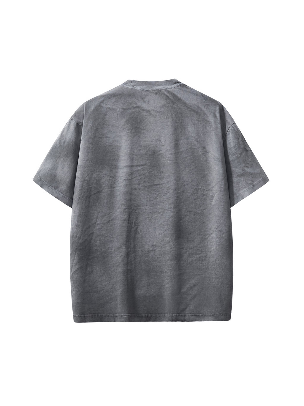 Off Script Dirty Washed Loose T-Shirt - Dark Gray alternate back view