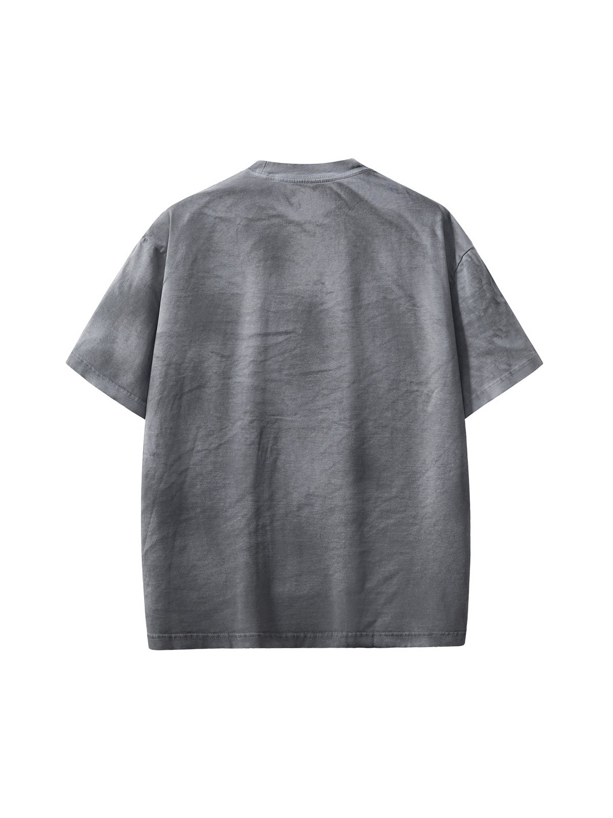 Off Script Dirty Washed Loose T-Shirt - Dark Gray alternate back view
