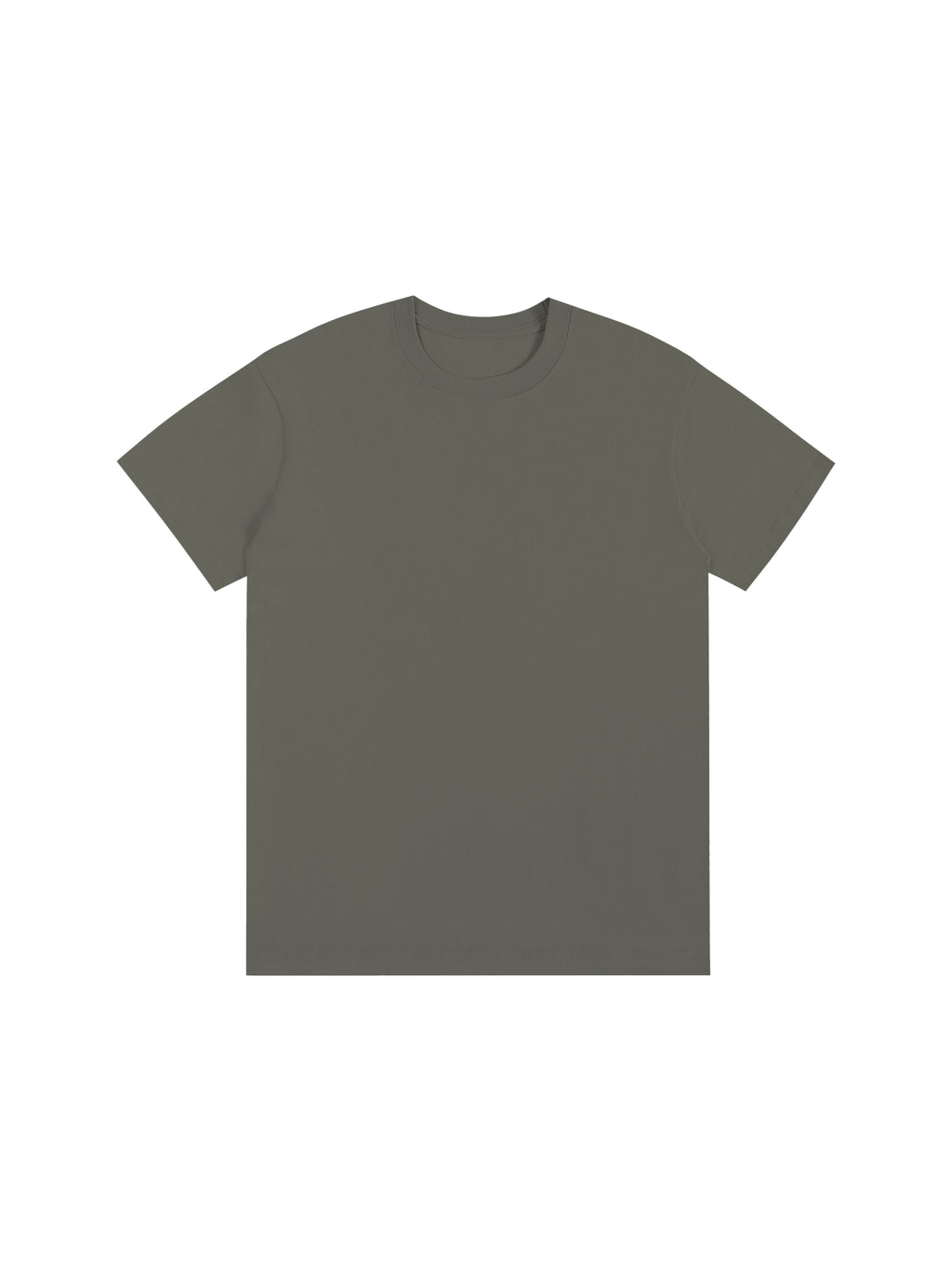 Off Script Drop Shoulder Cotton T-Shirt - Smokey Olive front view