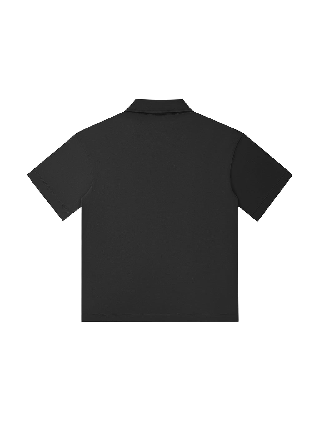 Black Drop Shoulder Short-Sleeve Polo back product view