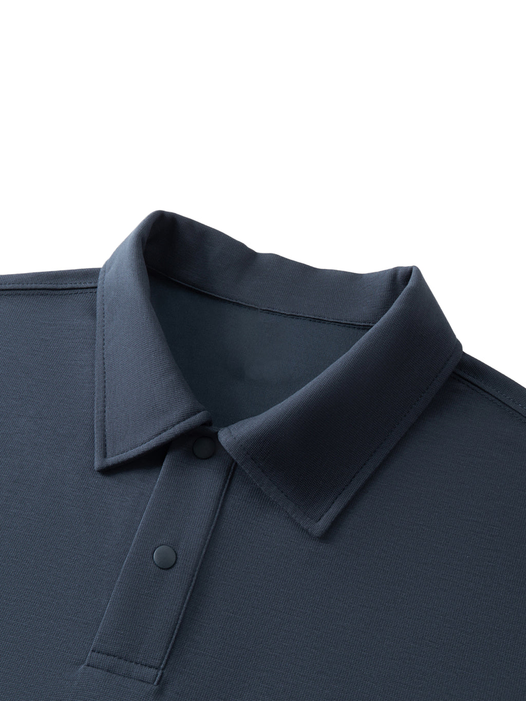 Drop Shoulder Short-Sleeve Polo collar detail