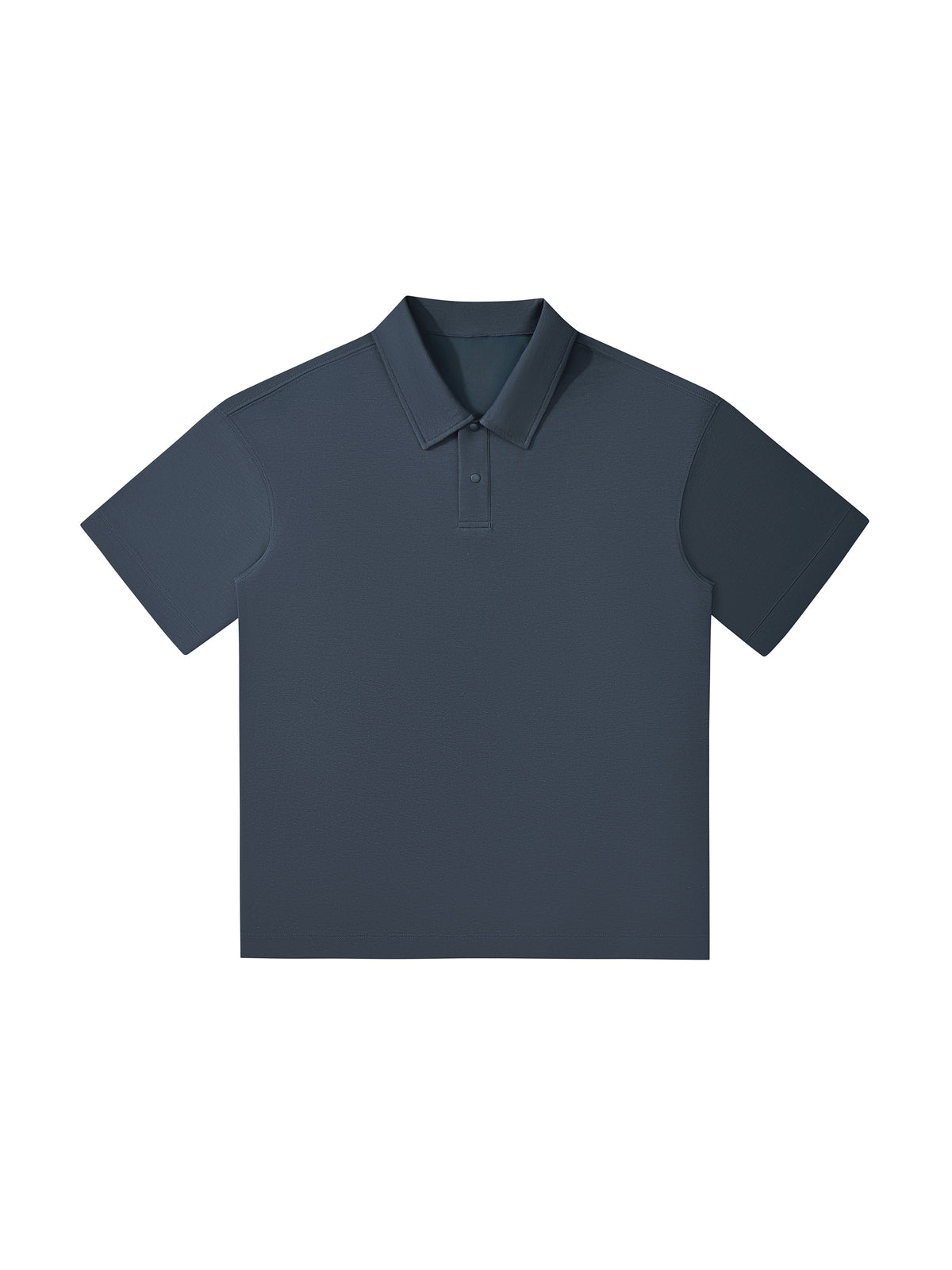 Navy Blue Drop Shoulder Short-Sleeve Polo front product view