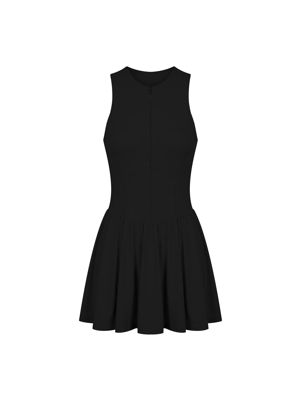 Women’s Ruched Sleeveless Full-Zip Dress