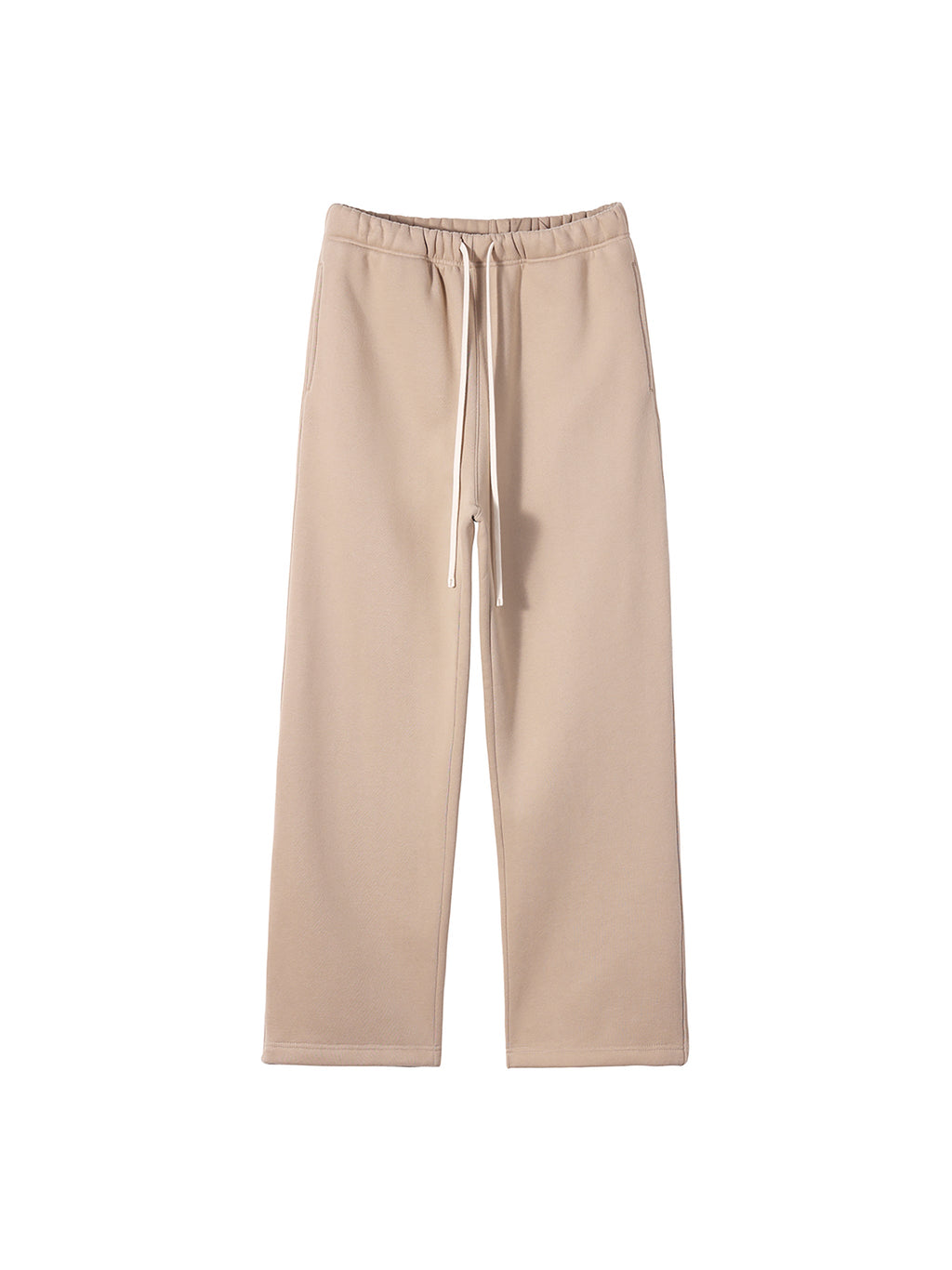 Unisex Solid Colour Fleece Straight-Leg Pants
