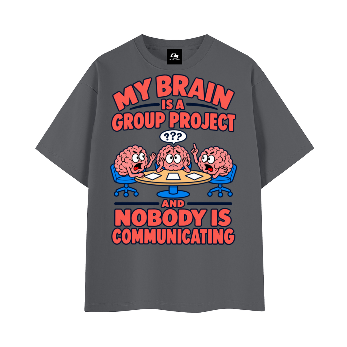 Group Project Graphic Essential Cotton Unisex T-Shirt – Dark Grey