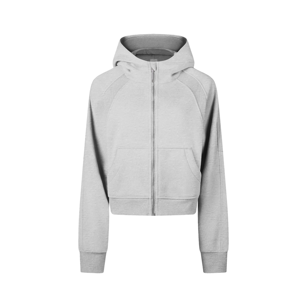 Cropped Zip-Through Hoodie