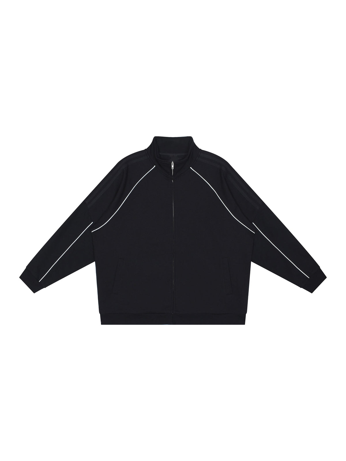 Reflective Striped Raglan Sleeve Jacket