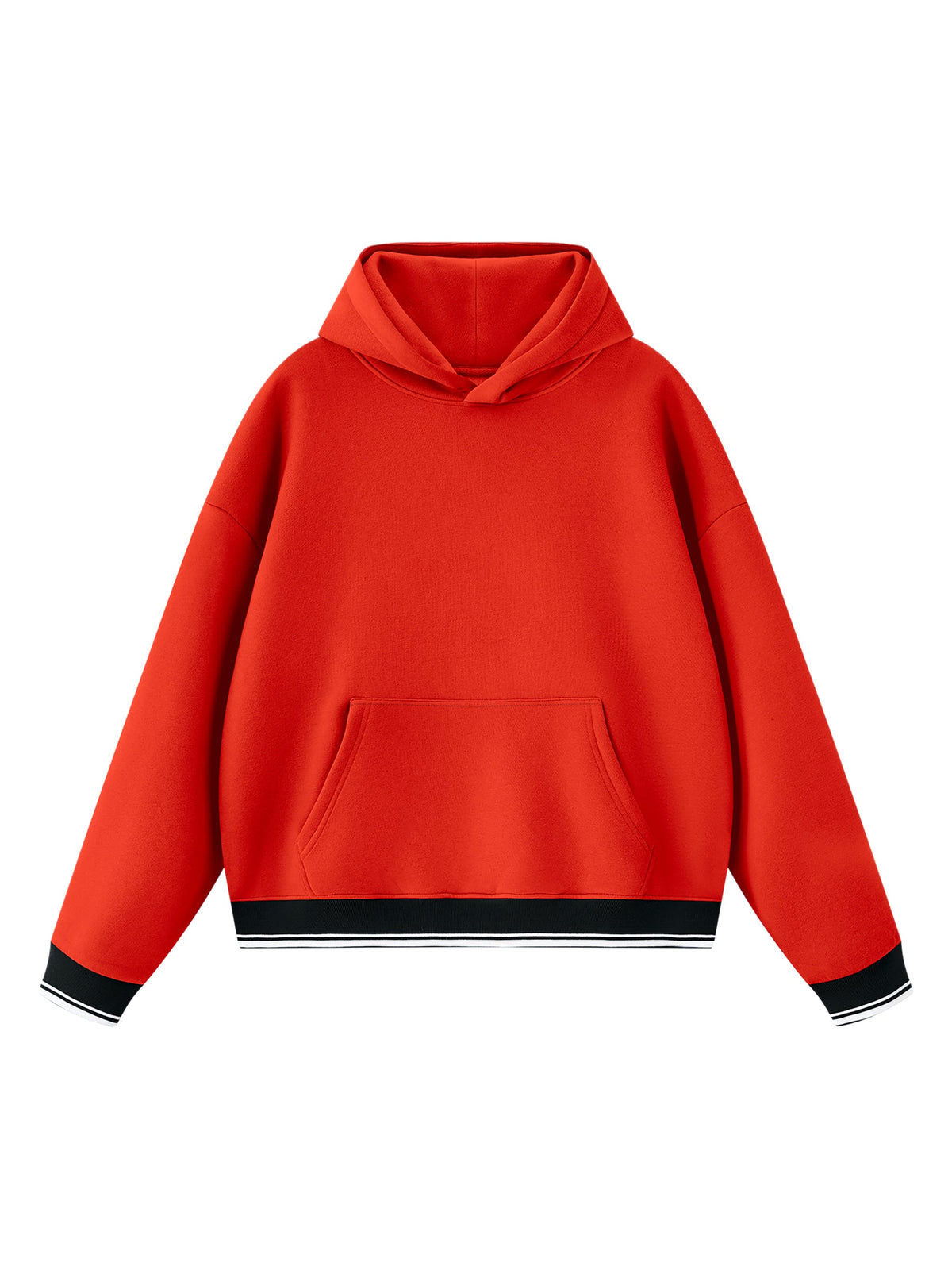 Unisex Oversized Color Block Fleece Hoodie