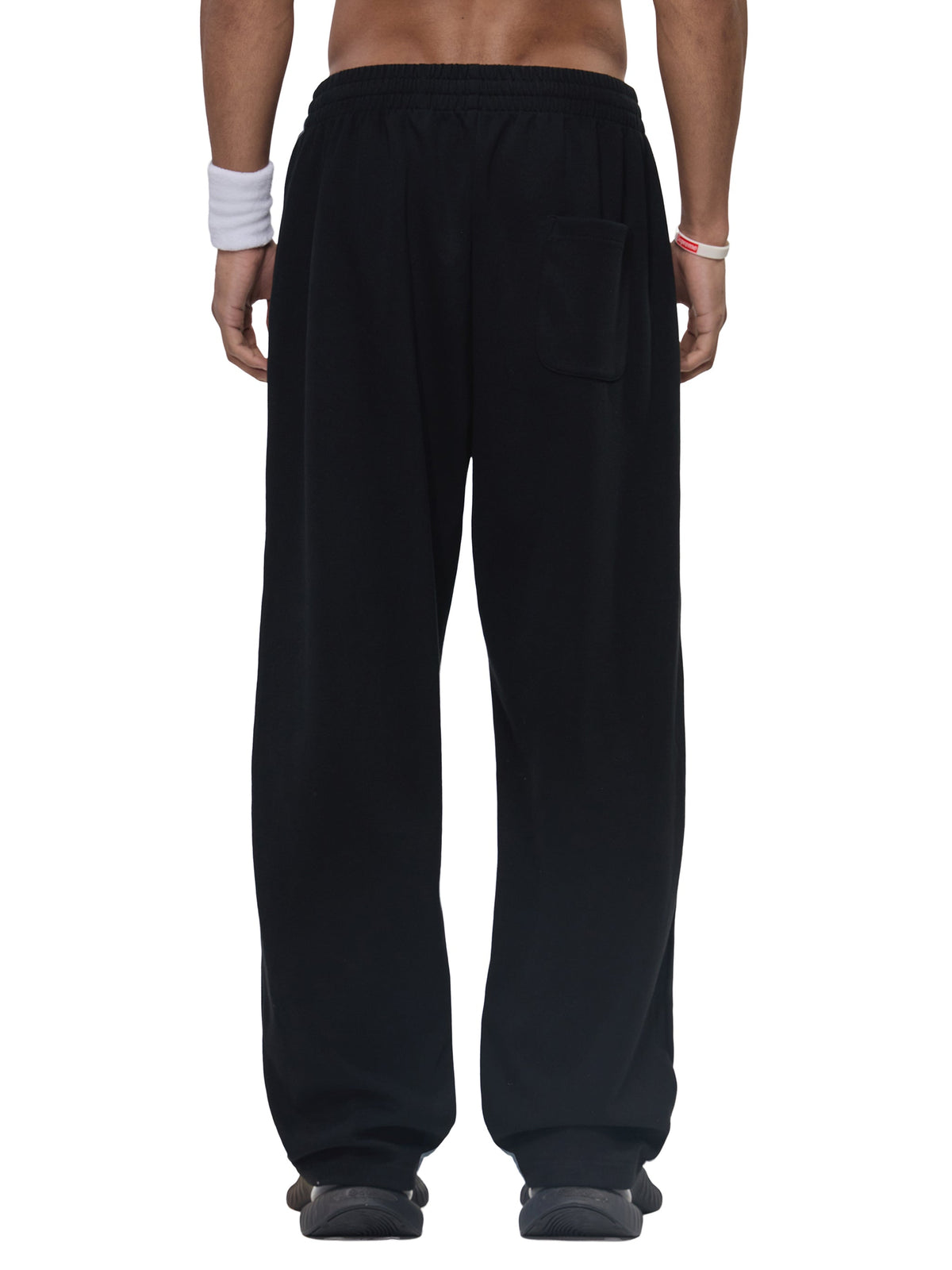 Curved Stripe Straight-Leg Sweatpants