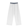 Unisex Plaid Contrast-Waist Pants product image