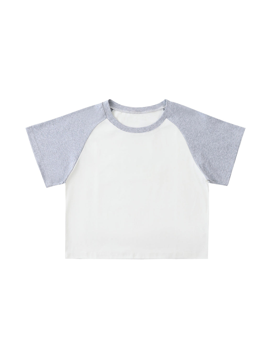 Color-Blocked Raglan Sleeve Crop Top
