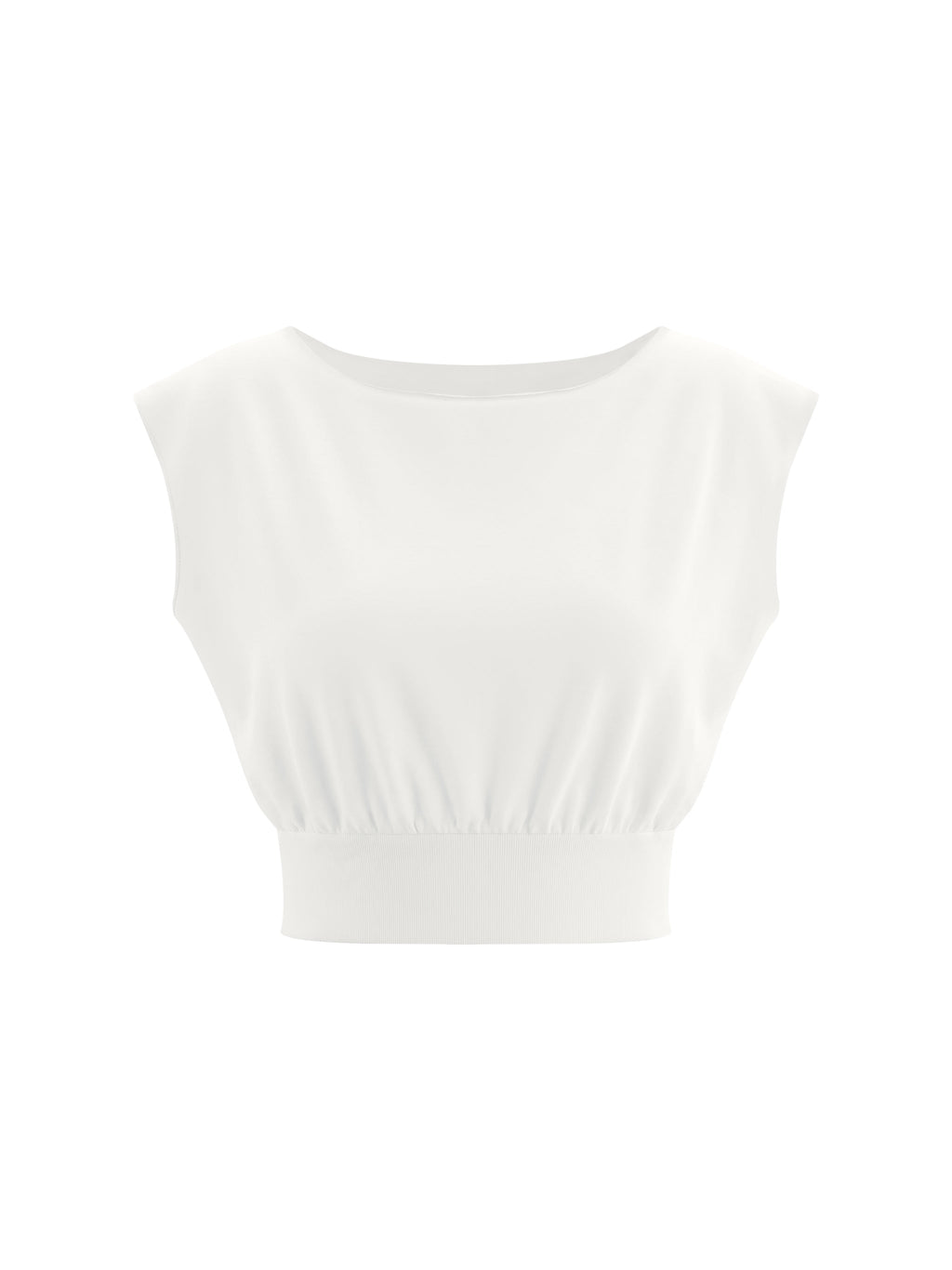 Women’s Boatneck Raw Edge Crop T-Shirt